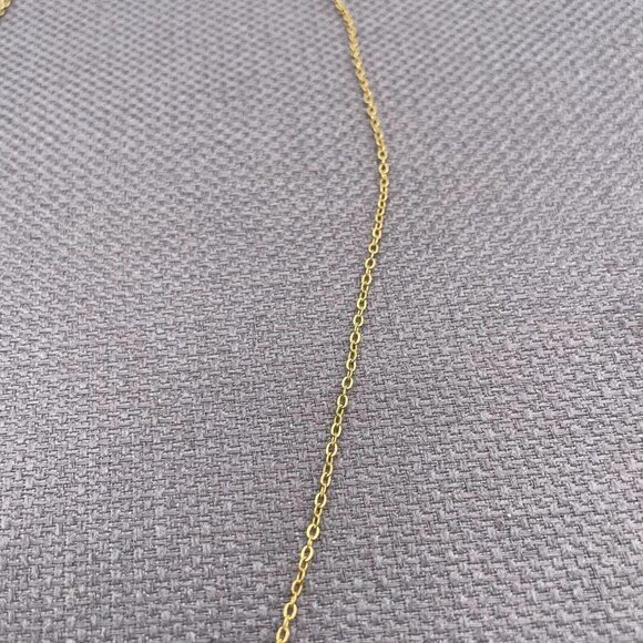 A Initial Horizon Bar Evil Eye Link Chain Necklace Gold Tone - Picture 6 of 6